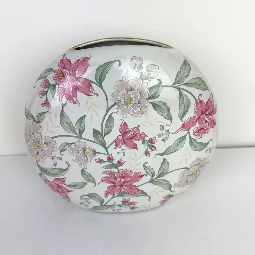 Prima Otagiri Japan Floral Vase White Pink Green 6.5